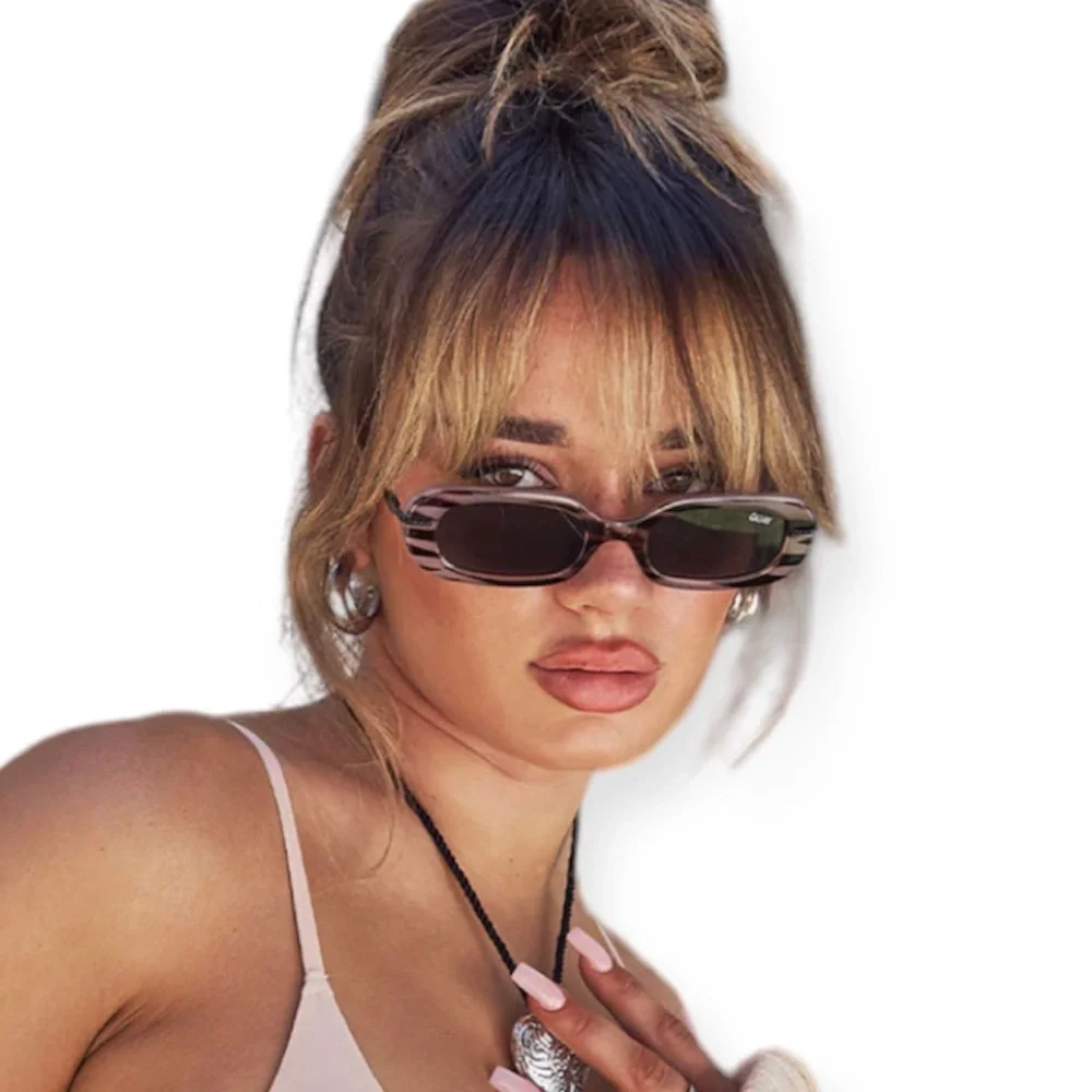 QUAY So Serious Sunglasses Zebra Black Frame Smoke Lenses Retro Y2K NWT